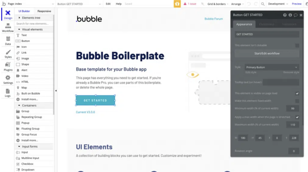 bubble boilerplate
bubble no code dashboard and functionality user friendly